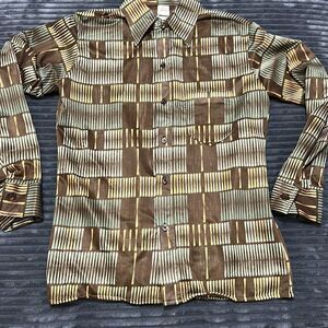 Jantzen Polyester Disco Shirt Vintage 70s Men’s Size M